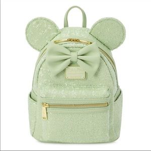 Loungefly Disney Parks Mint Green Sequin Mini Backpack